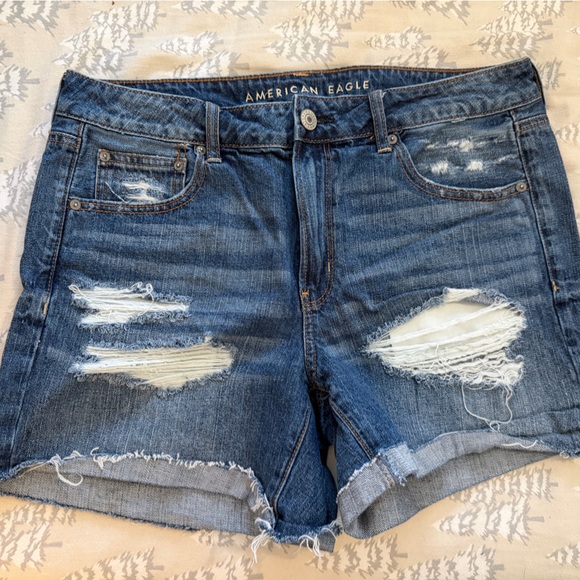 American Eagle Outfitters Pants - American Eagle Outfitters Distressed Dark Blue Jean Shorts